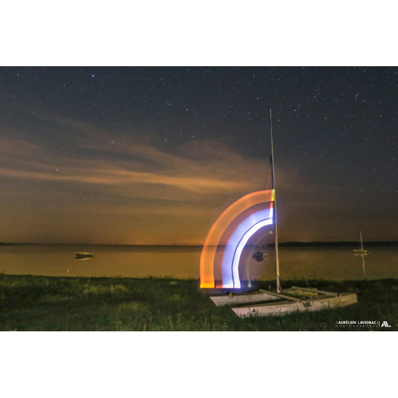 Lightpainting - Voyage en voilier sous un voile de Lumière _ Gironde - Bassin d'Arcachon