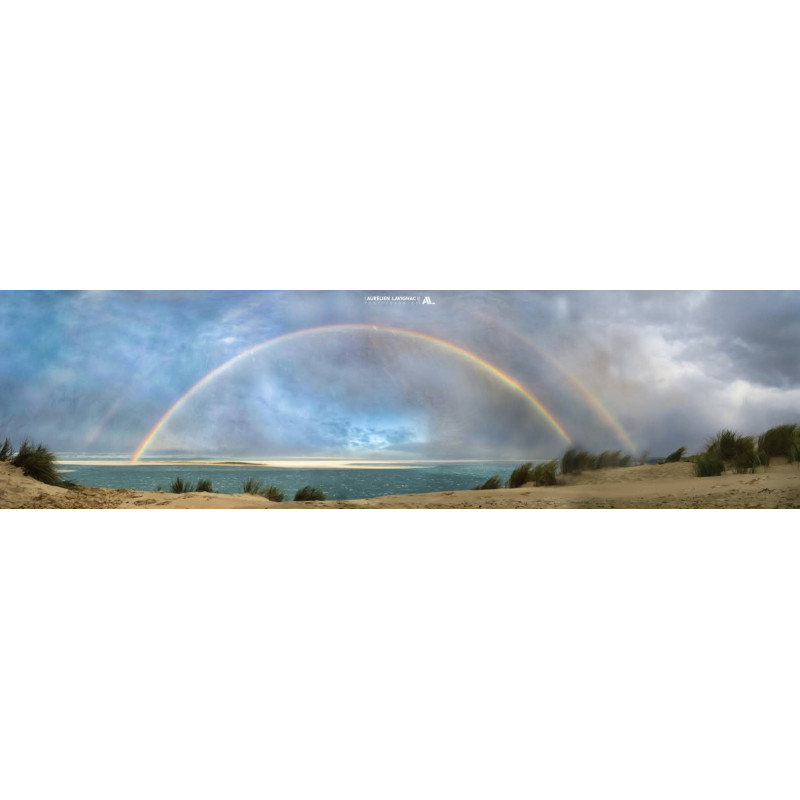 Le banc d'Arguin sous un arc en ciel depuis la Dune - 2021
