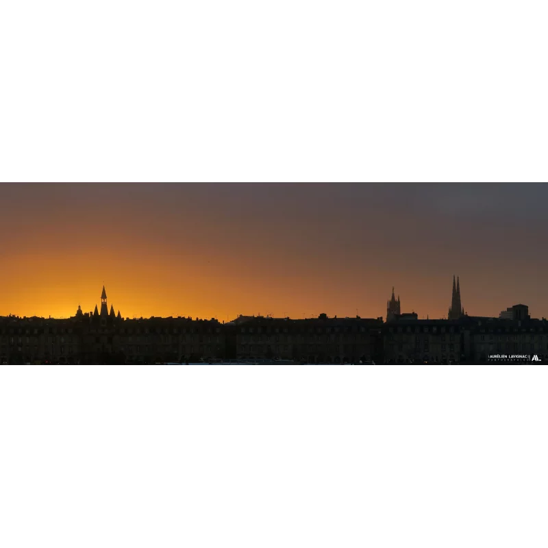 Ligne d'horizon sur la ville de Bordeaux - Trytptique