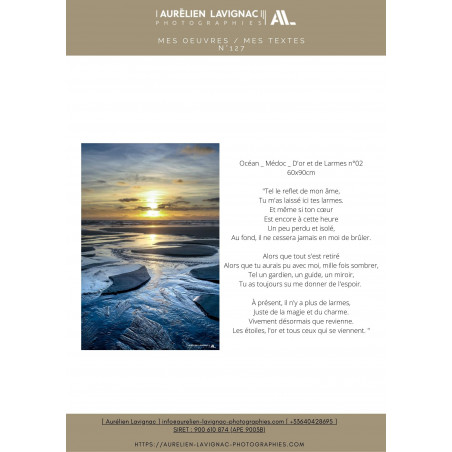 Oeuvre N°127/200, D'or et de Larmes N°02, Montalivet, Le Médoc